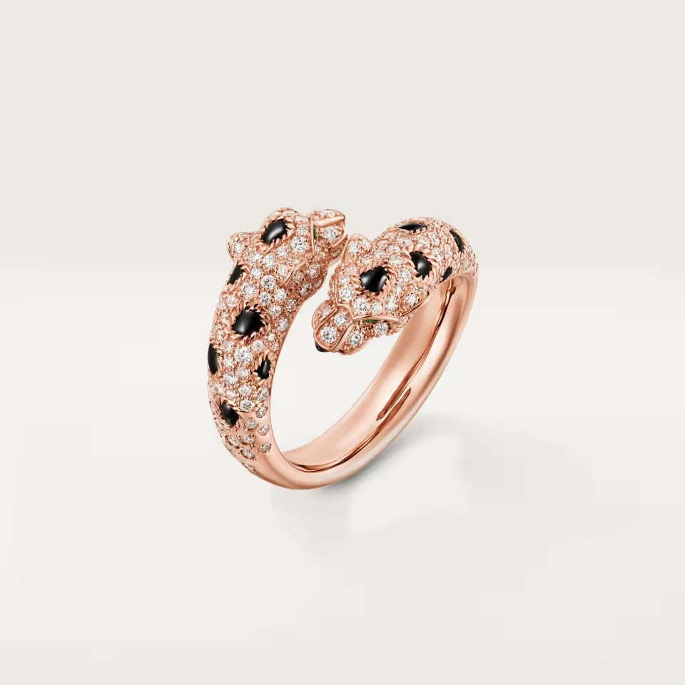 [Stellar Jewelry]PANTHERE DOUBLE HEADED FULL DIAMOND  RING
