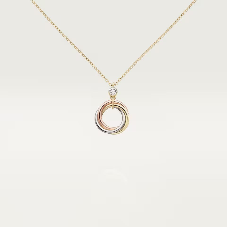 [Stellar Jewelry]TRINITY  NECKLACE 1 DIAMOND