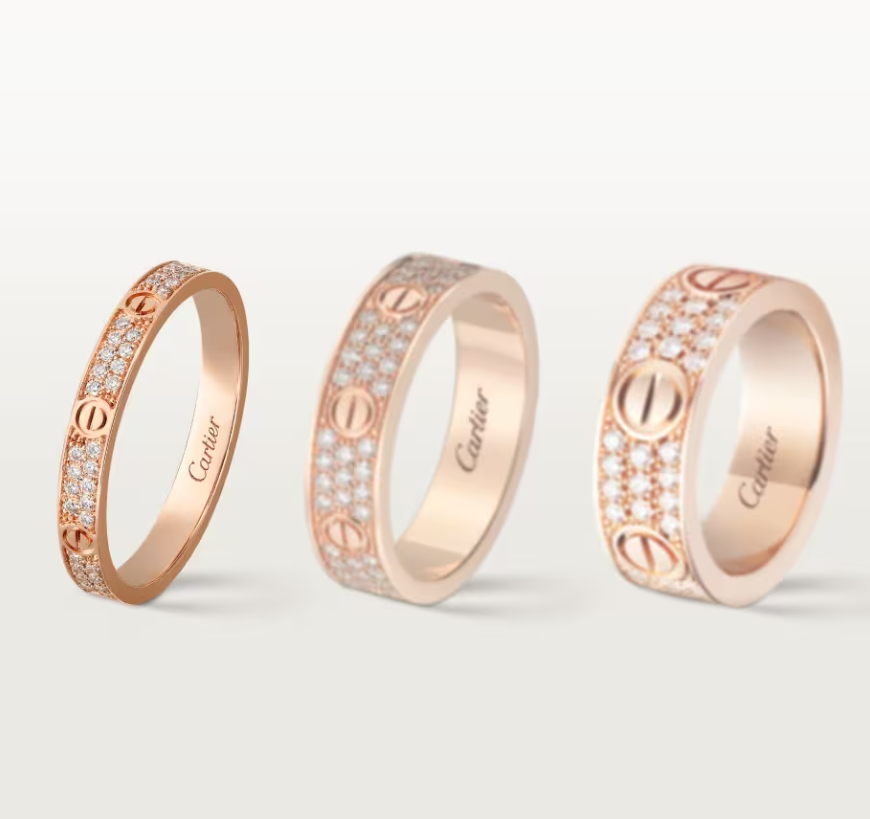[Stellar Jewelry]LOVE RING 2.6mm-wide full-diamond ring Rose Gold