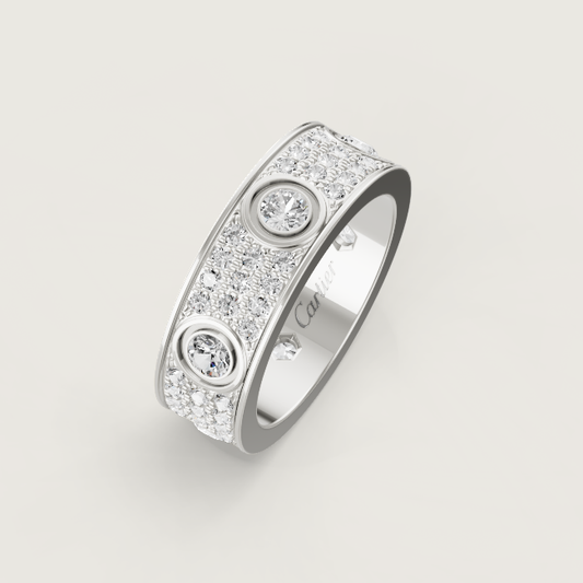 [Stellar Jewelry]LOVE RING 6.5MM Full Diamond, 6 Major Diamonds Silver