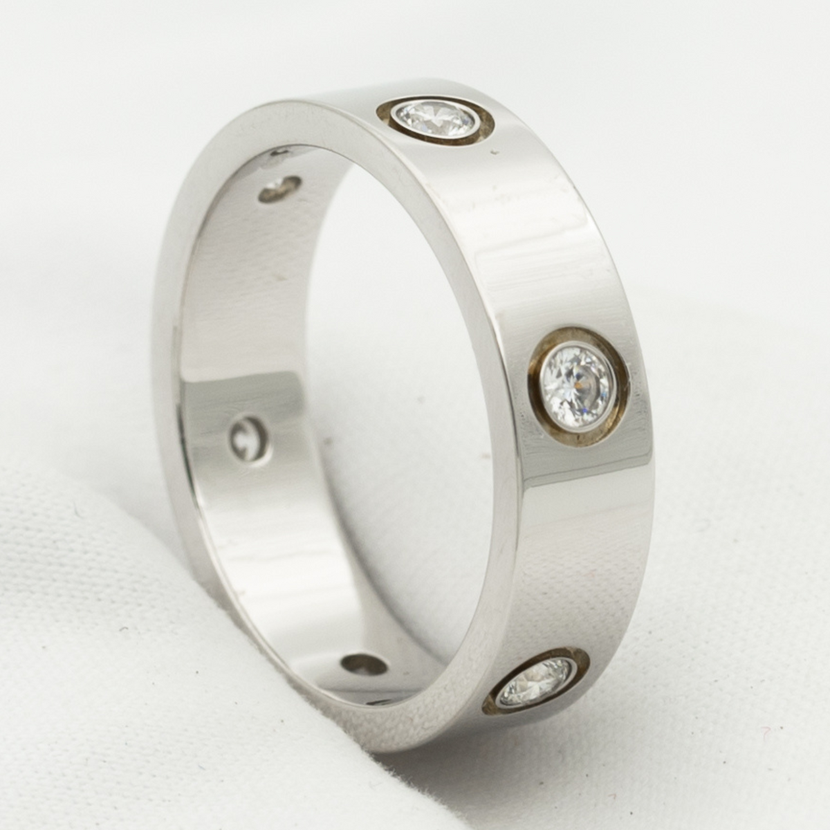 [Stellar Jewelry]LOVE RING 5.5MM 6 DIAMONDS SILVER