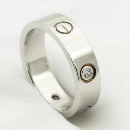 [Stellar Jewelry]LOVE RING 5.5MM 3 DIAMONDS SILVER