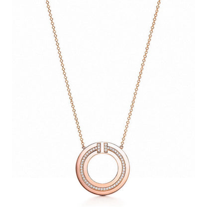 [Stellar jewels]DIAMOND AND MOTHER OF PEARL CIRCLE PENDANT