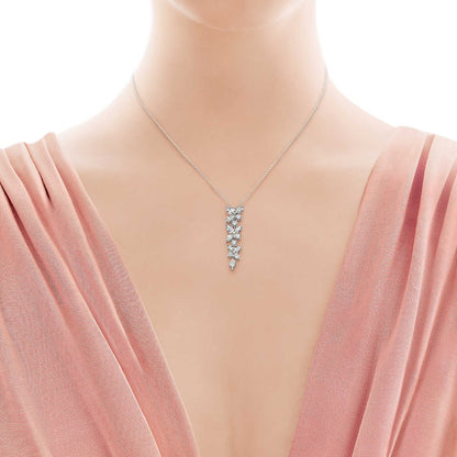[Stellar jewels]MIXED CLUSTER DIAMOND DROP PENDANT