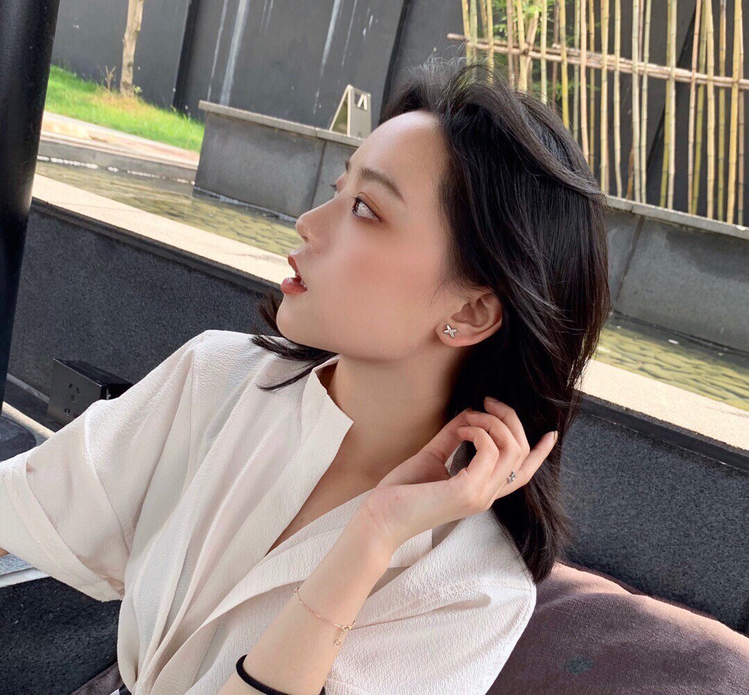 [Stellar Jewelry]JEUX DE WHITE MOP ROSE GOLD DIAMOND EARRINGS
