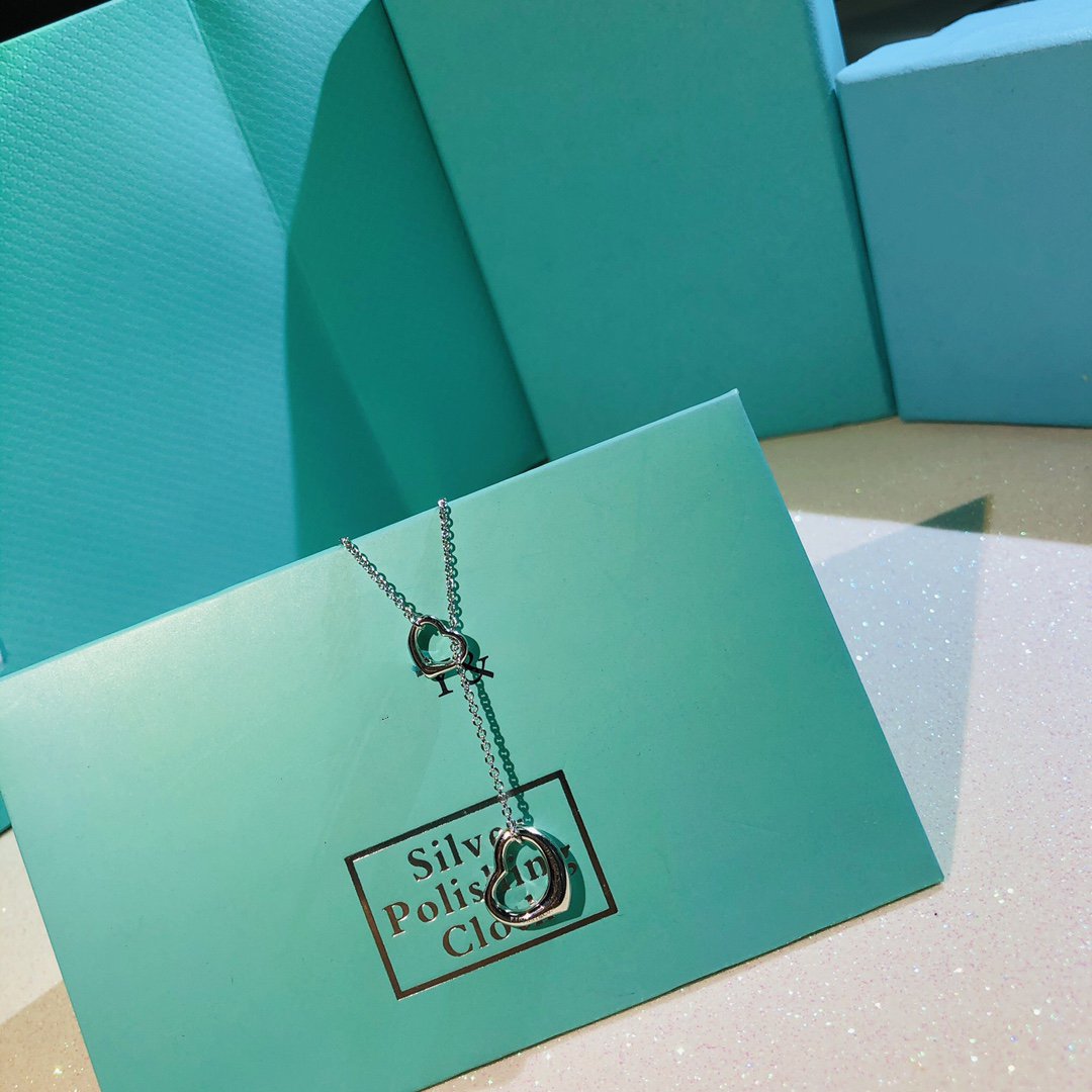 [Stellar jewels]OPEN HEART LARIAT NECKLACE SILVER