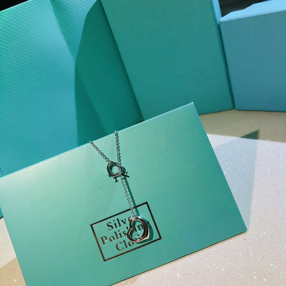 [Stellar jewels]OPEN HEART LARIAT NECKLACE SILVER