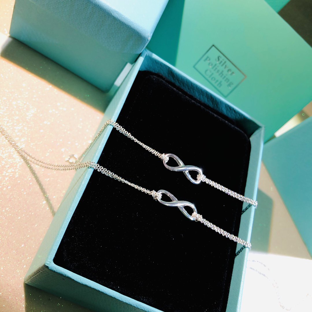 [Stellar jewels]SILVER INFINITY DOUBLE CHAIN NECKLACE