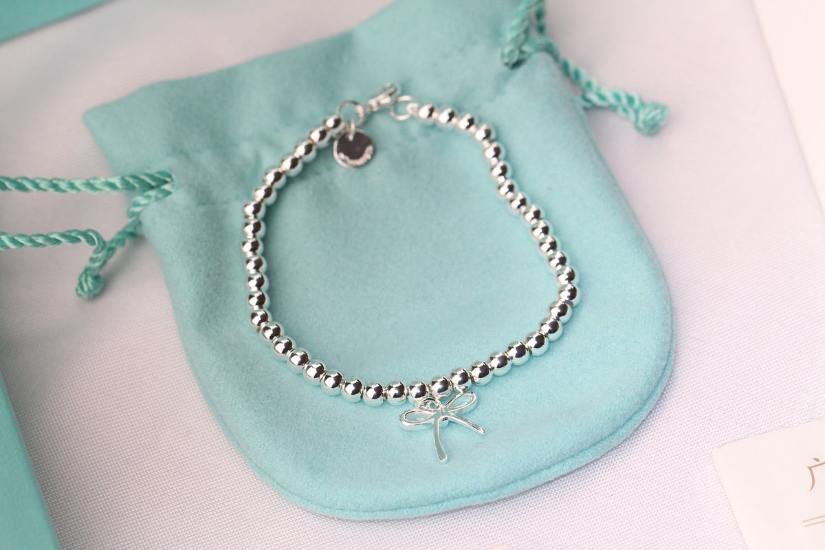 [Stellar jewels]STERLING SILVER BOW BEAD BRACELET