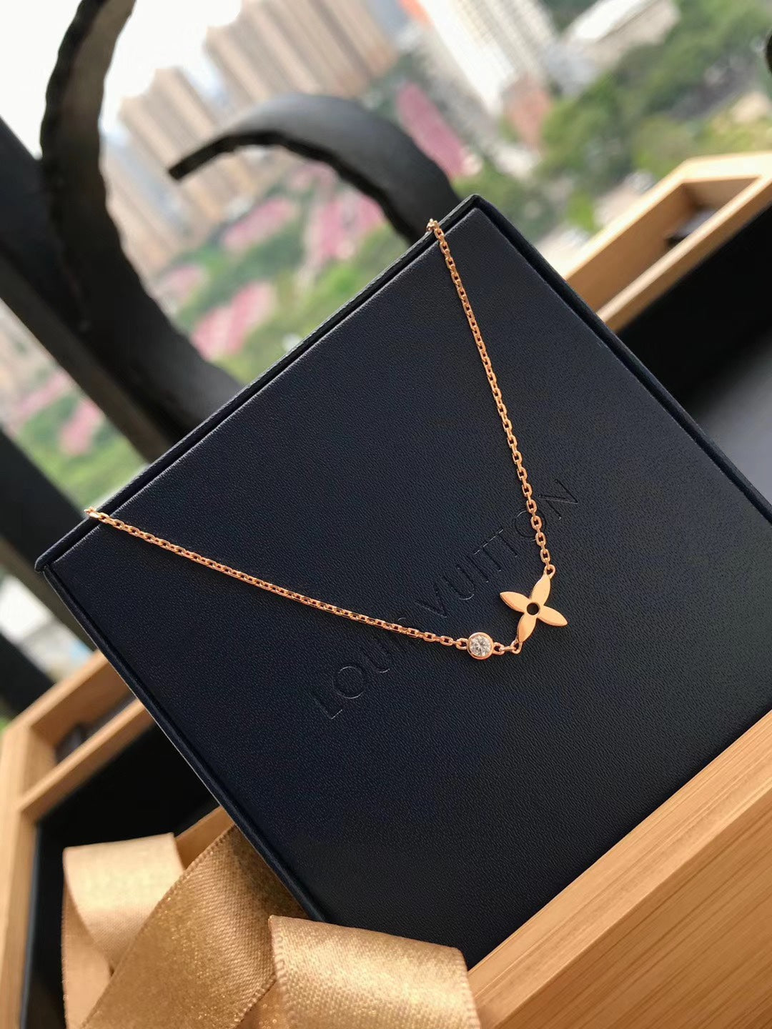 [Stellar Jewelry]BLOSSOM PENDANT PINK GOLD AND DIAMOND