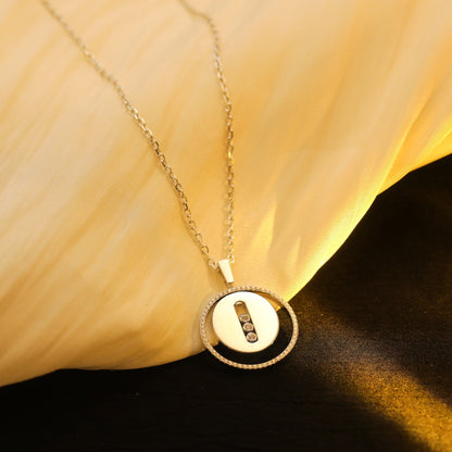 [Stellar Jewelry]LUCKY MOVE MM SILVER DIAMOND NECKLACE