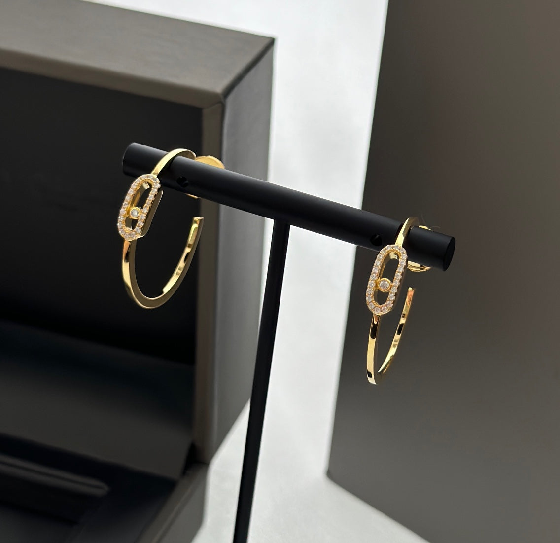 [Stellar Jewelry]CREOLES MOVE UNO PM DIAMOND EARRINGS