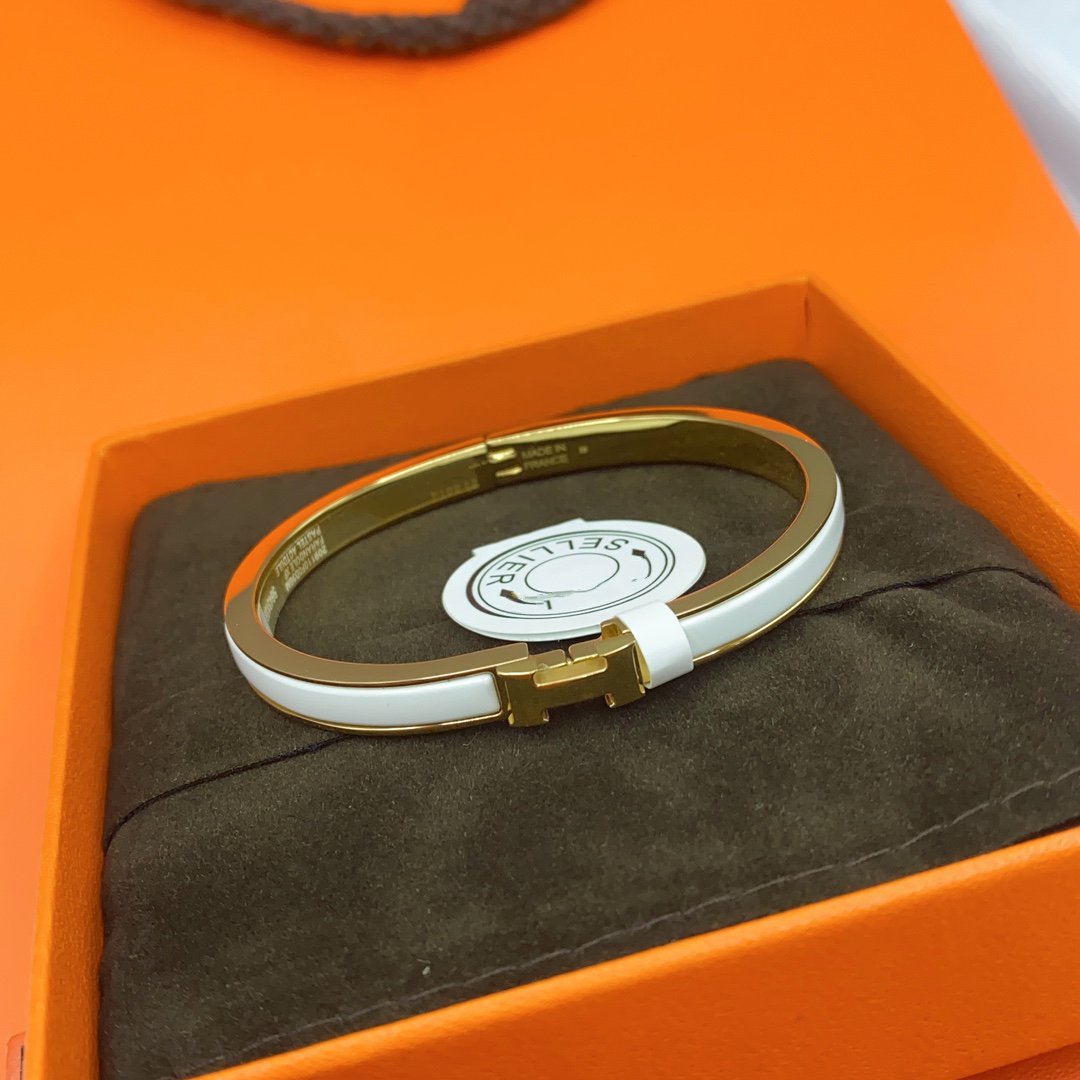 [Stellar Jewelry]CLASSIC HM CLIC WHITE 8MM ENAMEL BRACELET