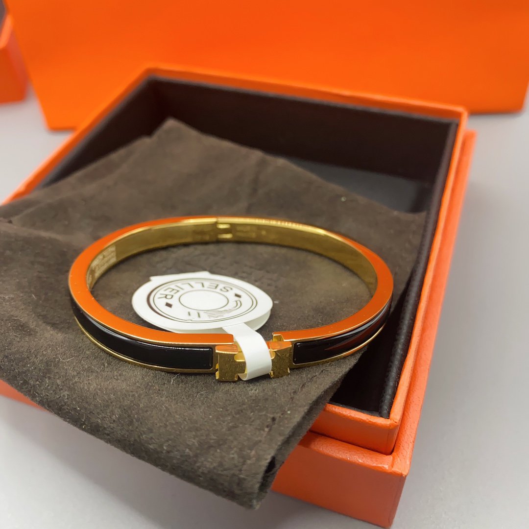 [Stellar Jewelry]CLASSIC HM CLIC BLACK 8MM ENAMEL BRACELET