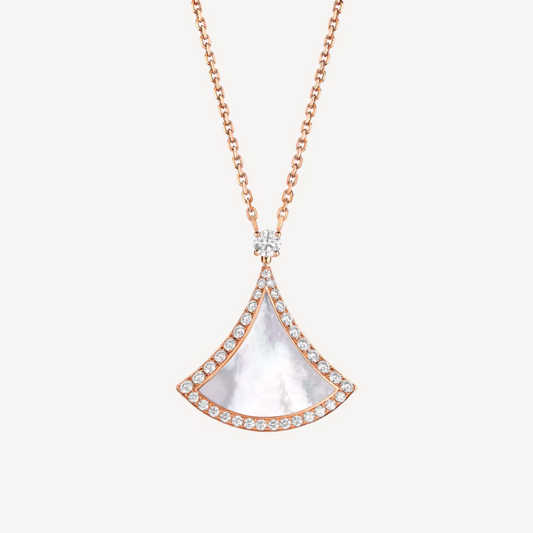 [Stellar Jewelry]DREAM MOP DIAMOND PAVED PINK GOLD NECKLACE