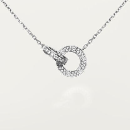 [Stellar Jewelry]LOVE  FULL DIAMOND PENDANT NECKLACE