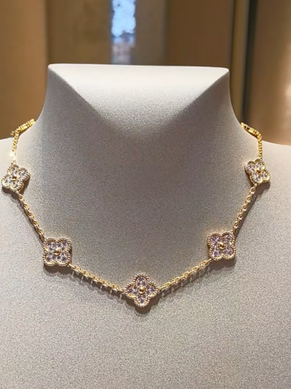 [Stellar Jewelry Jewelry]CLOVER 10 MOTIFS  Gold Diamond  NECKLACE