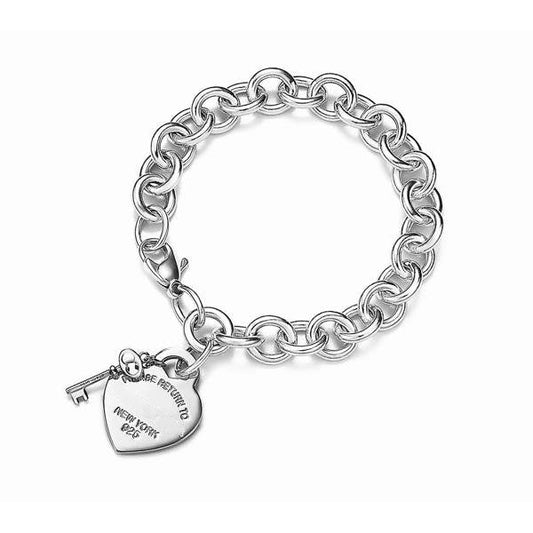 [Stellar jewels]KEY HEART CARD CHUNKY INTERLOCKING BRACELET LENGTH