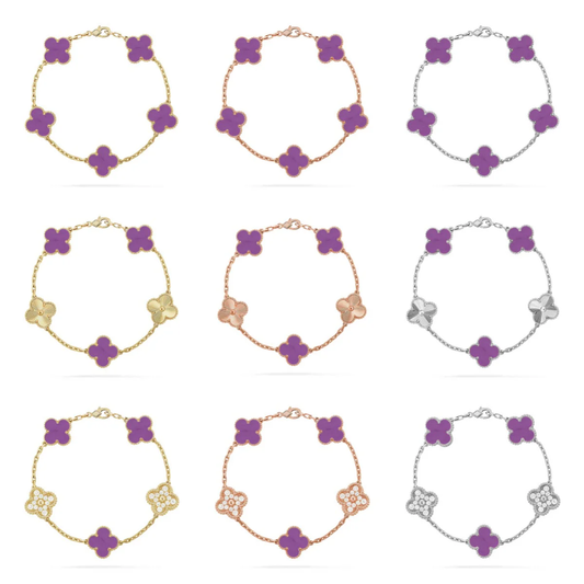 [Stellar Jewelry] CLOVER 5 MOTIF VIOLET BRACELET COLLECTION