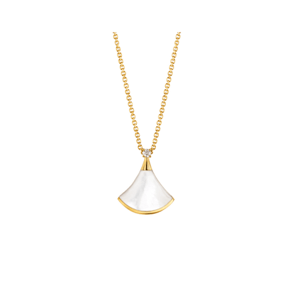 [Stellar Jewelry]DREAM NECKLACE WHITE MOP GOLD 1 DIAMOND