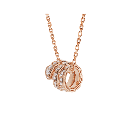 [Stellar Jewelry]SERPENTI PINK GOLD NECKLACE DOUBLE RING DIAMOND