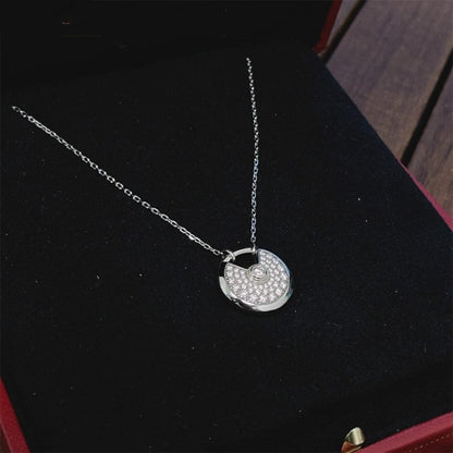 [Stellar Jewelry]AMULETTE SILVER FULL DIAMOND NECKLACE