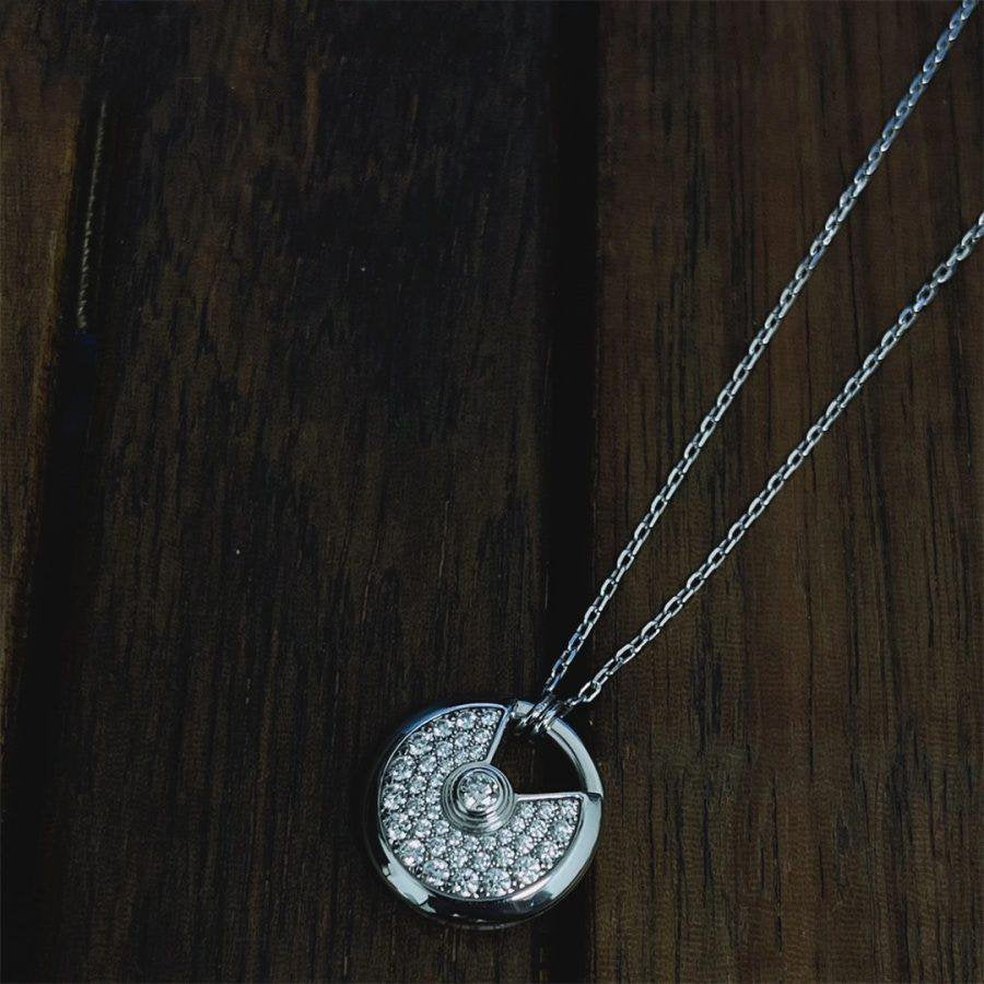 [Stellar Jewelry]AMULETTE SILVER FULL DIAMOND NECKLACE