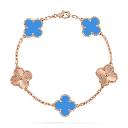 [Stellar Jewelry] CLOVER 5 MOTIF BLUE AGATE BRACELET COLLECTION