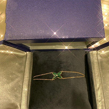 [Stellar Jewelry]JEUX BRACELET MALACHITE PINK GOLD 1 DIAMOND