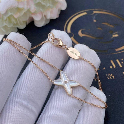 [Stellar Jewelry]JEUX BRACELET WHITE MOP PINK GOLD 1 DIAMOND
