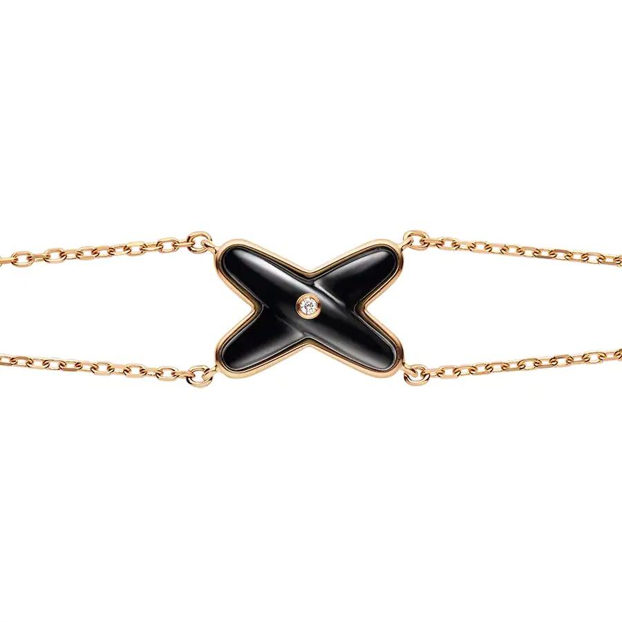 [Stellar Jewelry]JEUX BRACELET ONYX PINK GOLD 1 DIAMOND