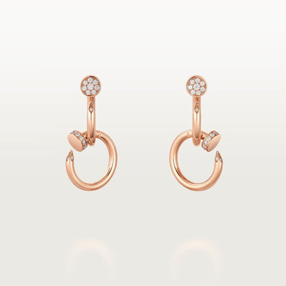 [Stellar Jewelry]JUSTE HALF DIAMOND DOUBLE EARRINGS