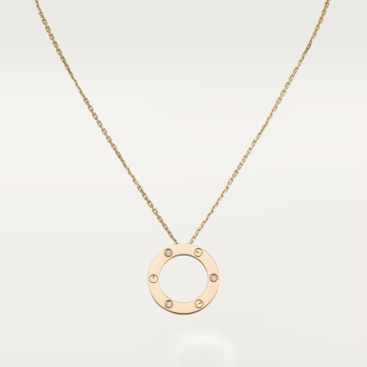 [Stellar Jewelry]LOVE NECKLACE 16MM 3 DIAMONDS