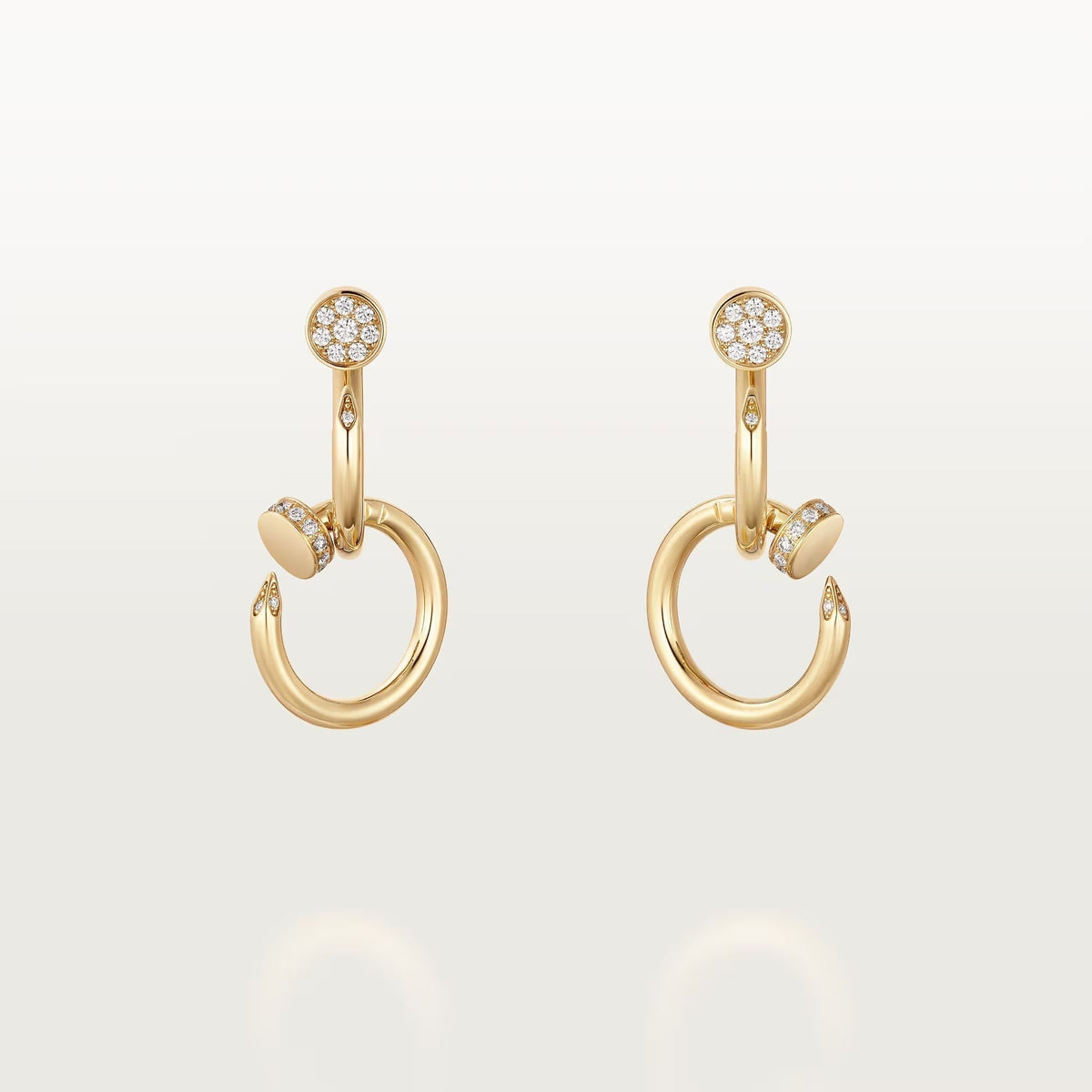 [Stellar Jewelry]JUSTE HALF DIAMOND DOUBLE EARRINGS