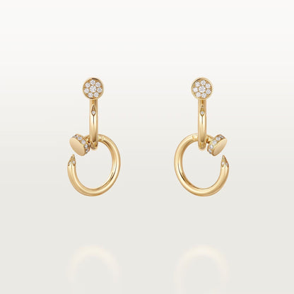[Stellar Jewelry]JUSTE HALF DIAMOND DOUBLE EARRINGS