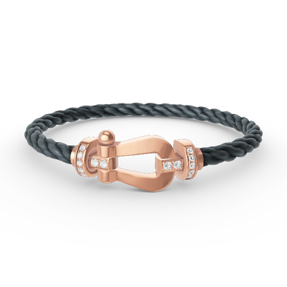 [Stellar Jewelry]FORCE LARGE HORSESHOE HALF DIAMOND BRACELET ROSE GOLD