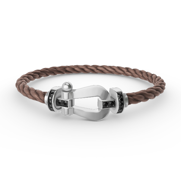 [Stellar Jewelry]FORCE LARGE HORSESHOE BLACK DIAMOND BRACELET SILVER