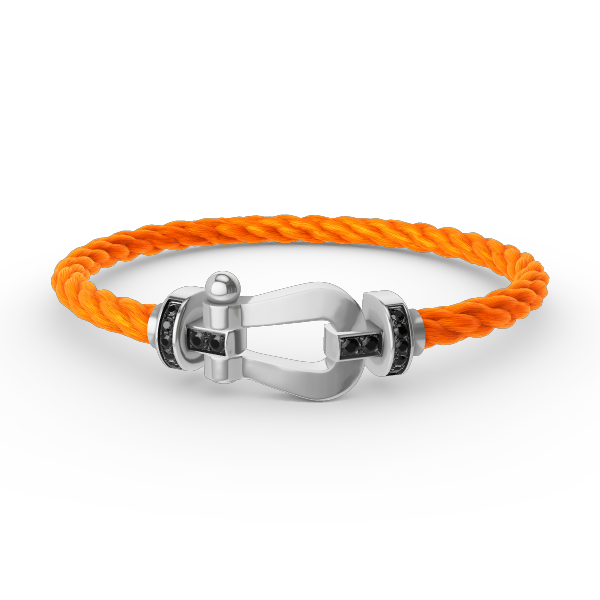 [Stellar Jewelry]FORCE LARGE HORSESHOE BLACK DIAMOND BRACELET SILVER