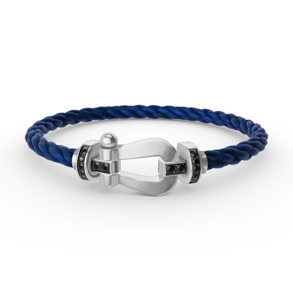 [Stellar Jewelry]FORCE LARGE HORSESHOE BLACK DIAMOND BRACELET SILVER