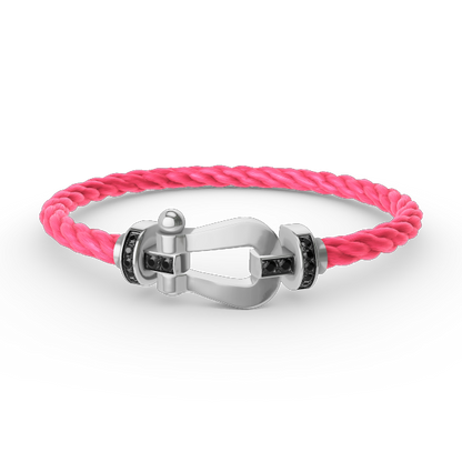 [Stellar Jewelry]FORCE LARGE HORSESHOE BLACK DIAMOND BRACELET SILVER