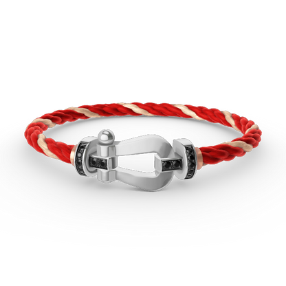 [Stellar Jewelry]FORCE LARGE HORSESHOE BLACK DIAMOND BRACELET SILVER