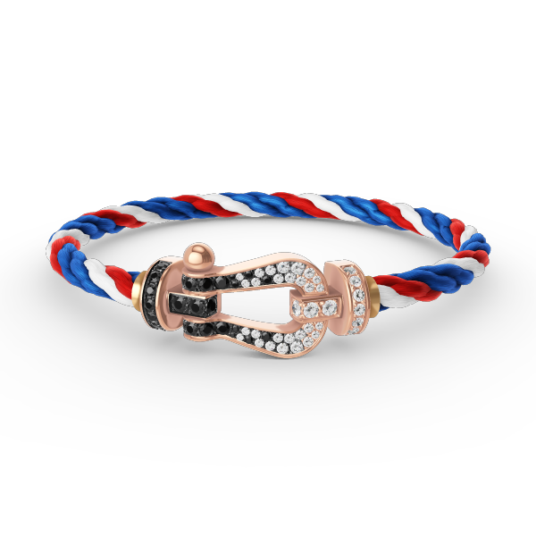 [Stellar Jewelry]FORCE LARGE HORSESHOE BLACK WHITE DIAMOND BRACELET ROSE GOLD