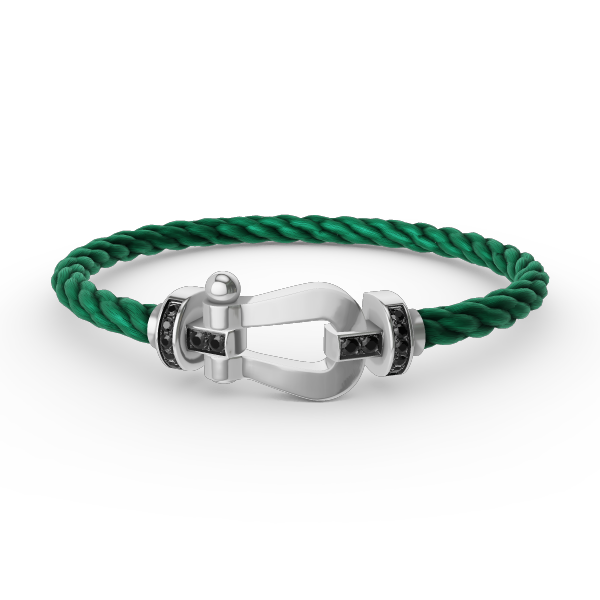[Stellar Jewelry]FORCE LARGE HORSESHOE BLACK DIAMOND BRACELET SILVER