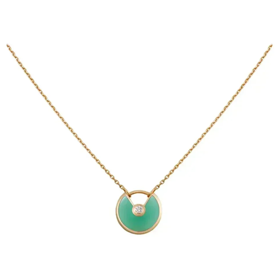 [Stellar Jewelry]AMULETTE GOLD MALACHITE NECKLACE