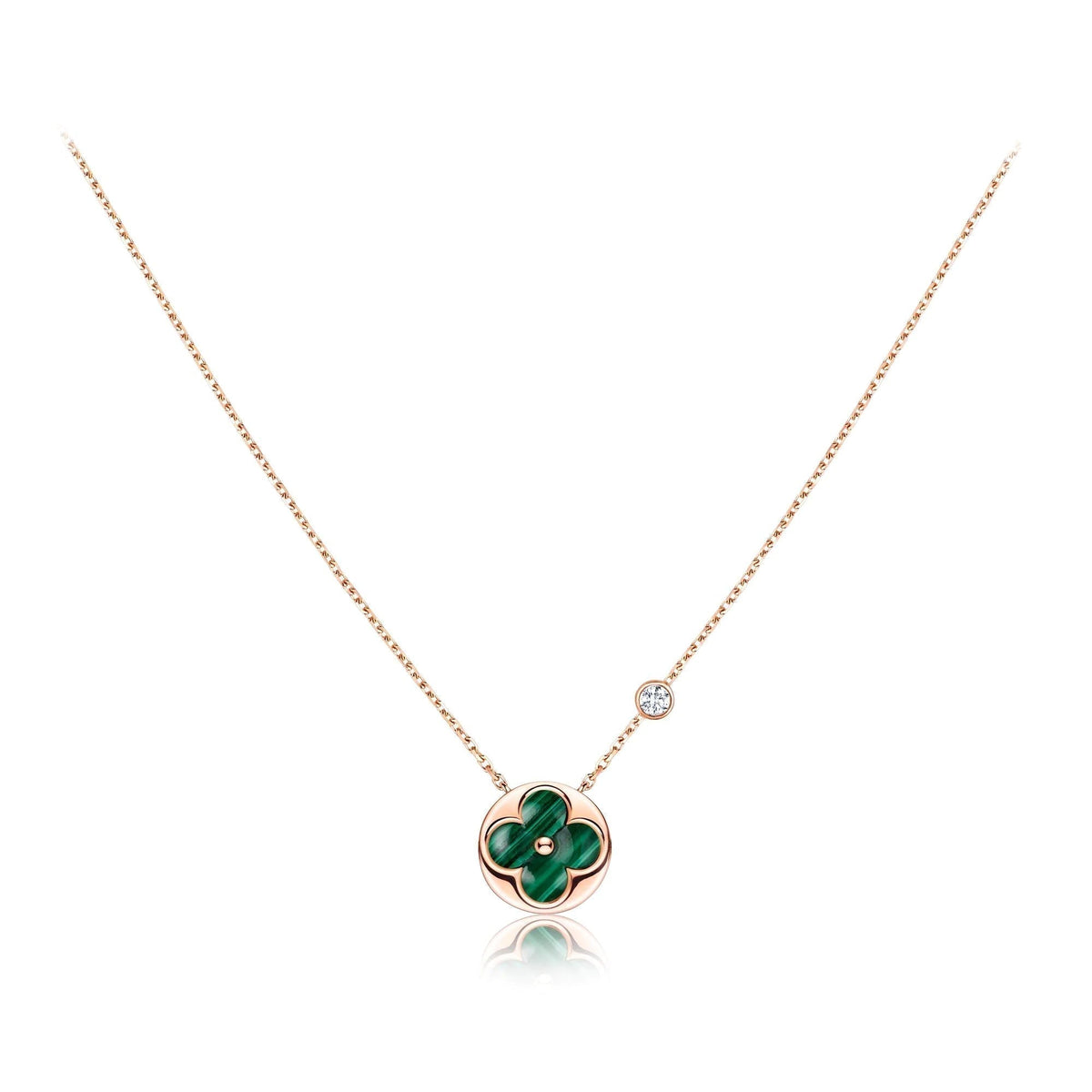 [Stellar Jewelry]SUN PEDANT PINK GOLD 1 DIAMOND NECKLACE