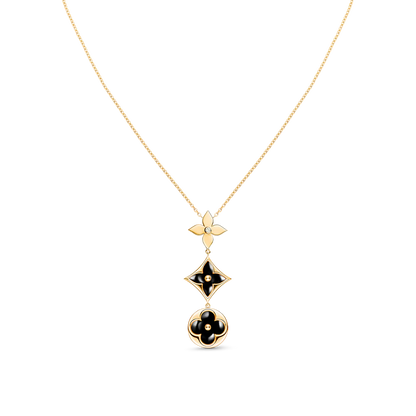 [Stellar Jewelry]STAR AND SUN ONYX PINK GOLD NECKLACE