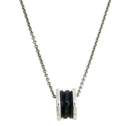 [Stellar Jewelry]ZERO 1 BLACK CERAMIC SILVER NECKLACE