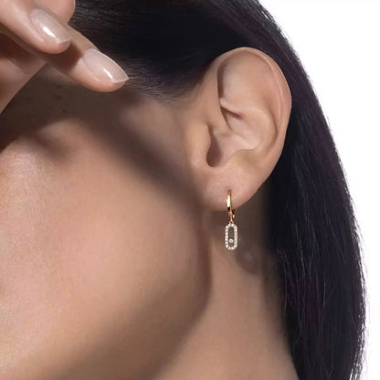 [Stellar Jewelry]Move Uno Single Diamond Hoop Earring