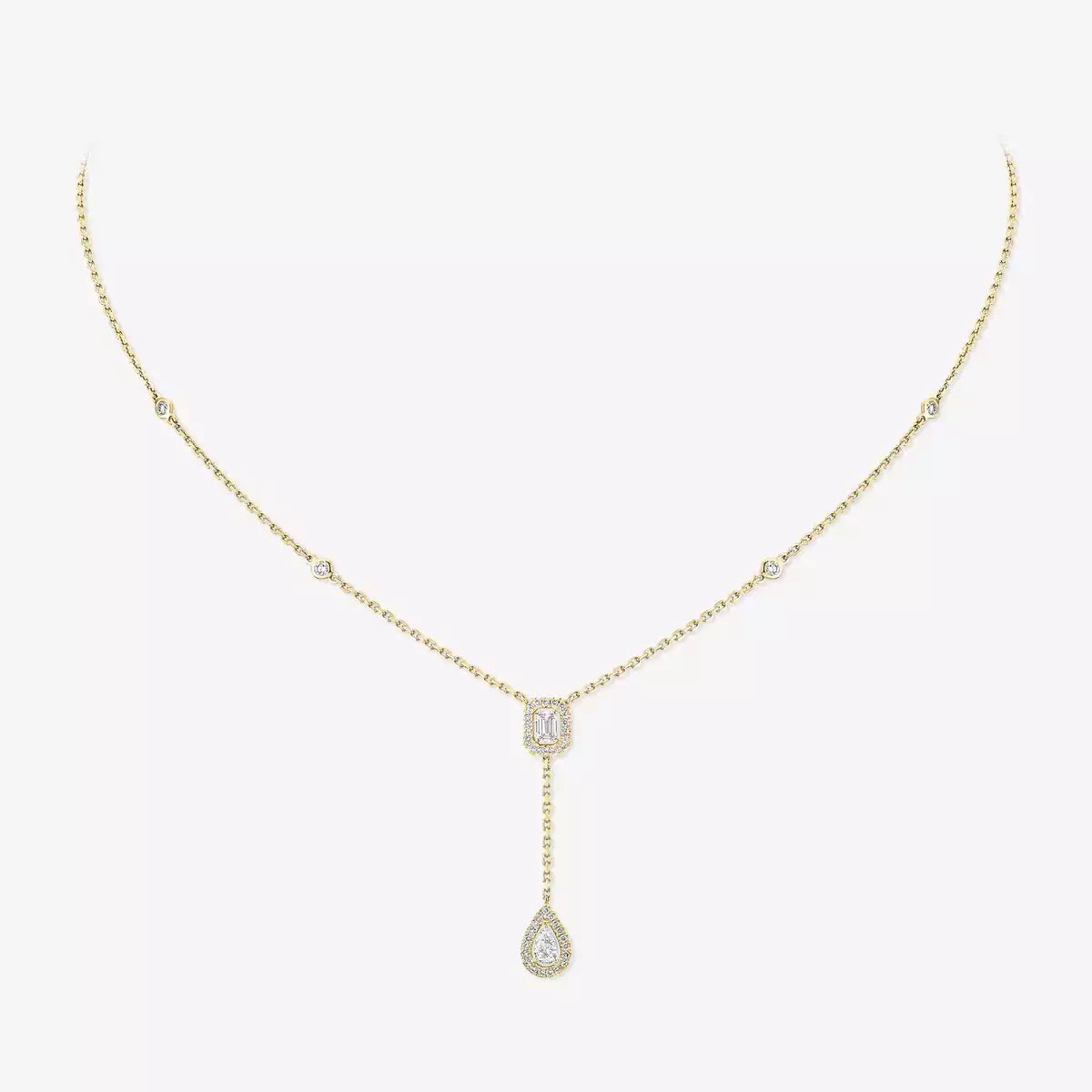 [Stellar Jewelry]Gold Diamond Tie Necklace
