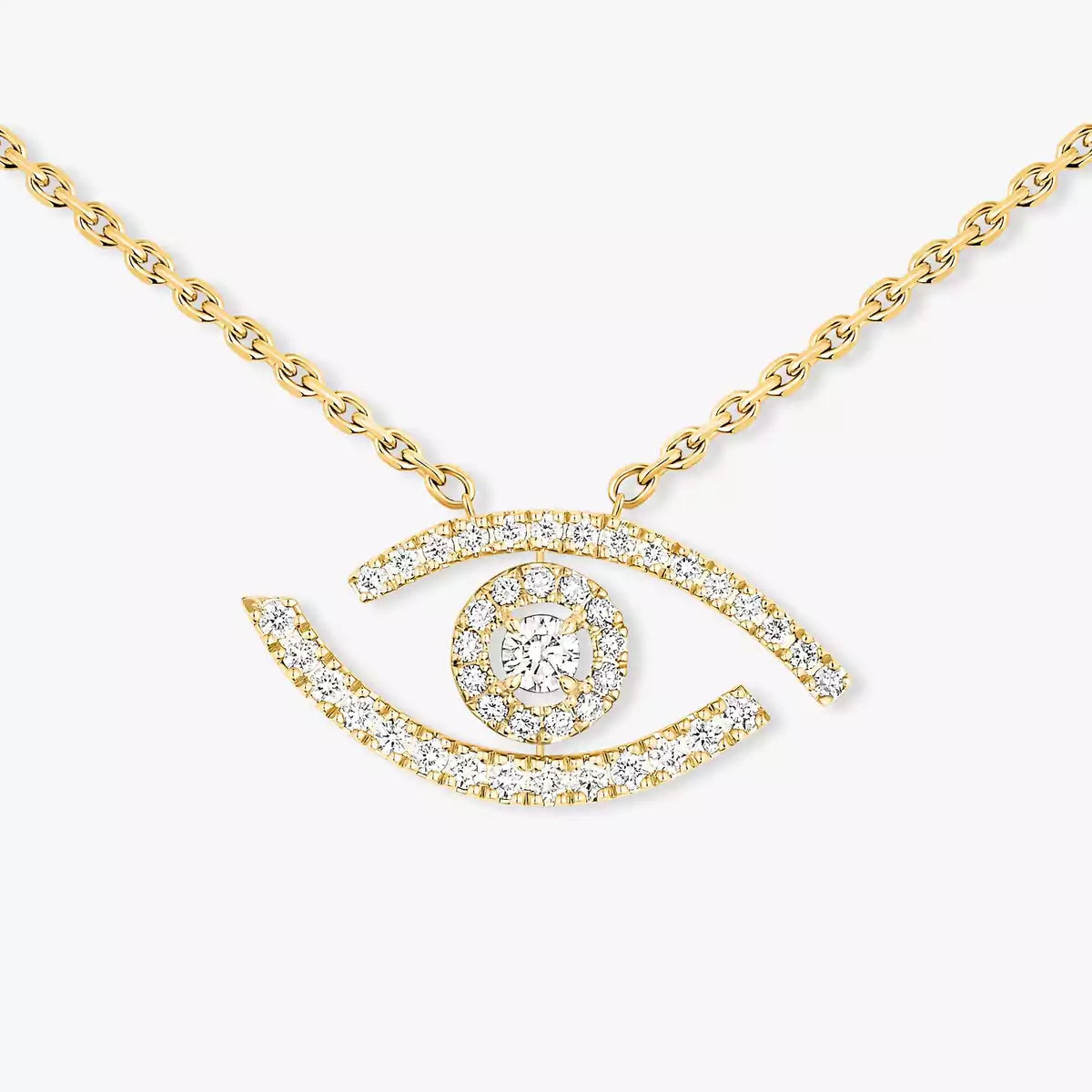 [Stellar Jewelry]Pave_ Diamond Necklace Lucky Eye